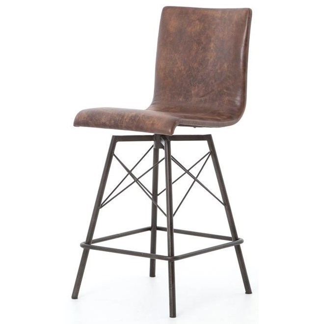 Four Hands Irondale CIRD V8 Diaw Counter Height Stool with Havana